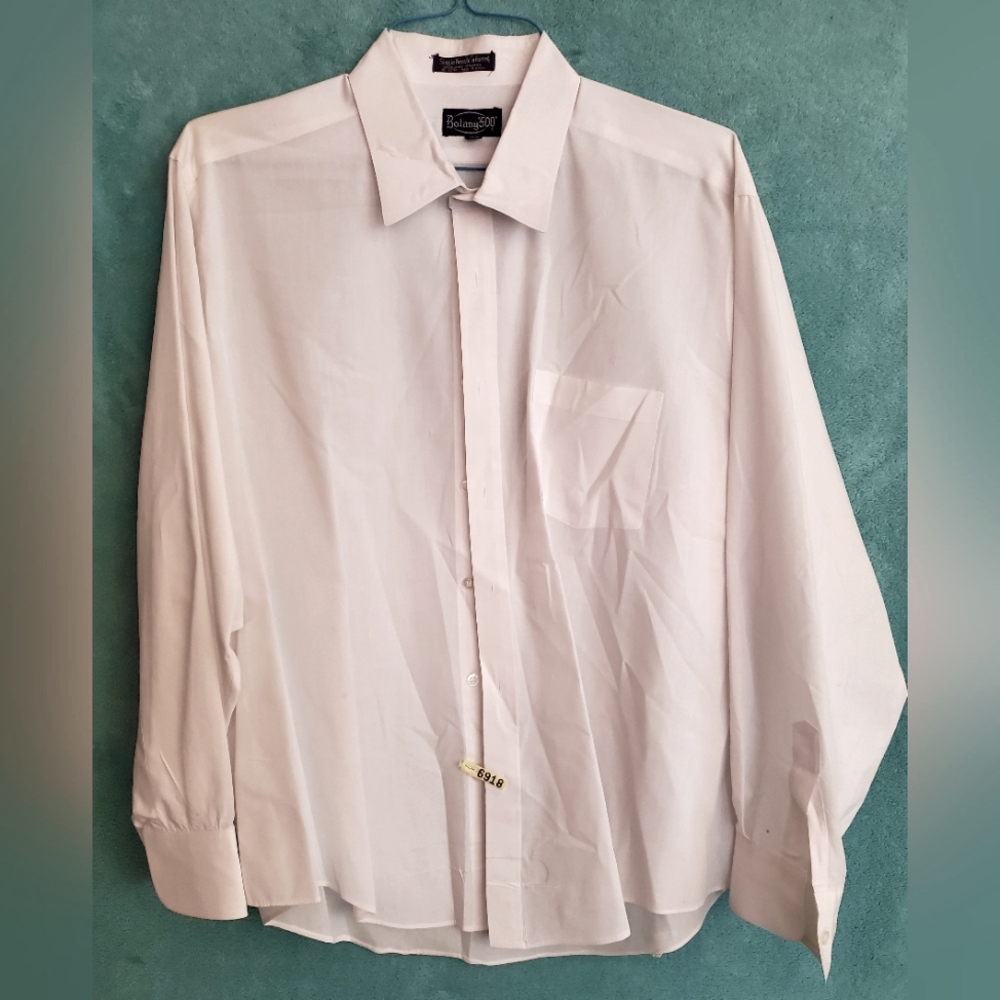 Vintage Botany 500 White Long Sleeve Button Up Shirt Size 17 1/2 x 34-35